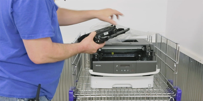 Laser Printer in cart